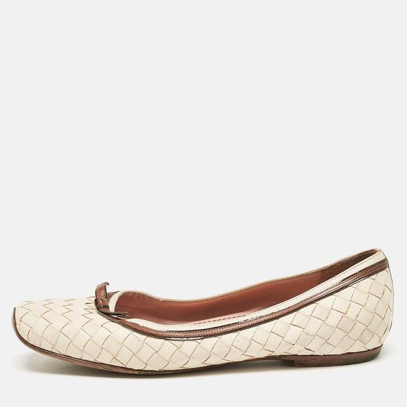 Bottega Veneta Cream Woven Leather Intrecciato Ballet Flats Size 36,New Products : American Fashion Style Bags On Sale